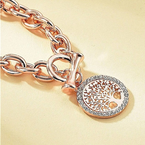 Rose Gold Tree Of Life Chain Link Bracelet - Picture 4 of 5